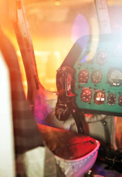 Panel de control dentro del helicóptero soviético . — Foto de Stock