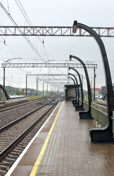 Modern railroad station in the city.