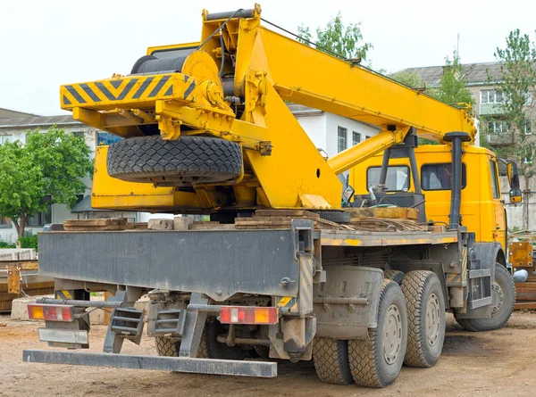 Crane truck on construction site. — Stock Photo, Image