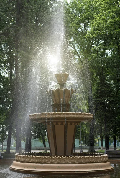 Velké fontány v městském parku. — Stock fotografie