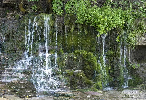 Slovenian keys waterfall in Izborsk, Russia. — Stock Photo, Image