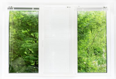 Beyaz Venedik Panjur ile Windows.