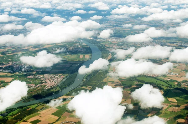 Vista aérea do rio Reno na Alemanha . — Fotografia de Stock
