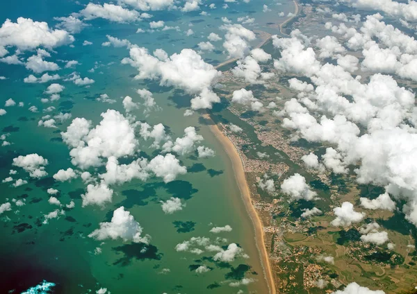 A légi felvétel a Atlanti-óceán partja Franciaország. Stock Kép