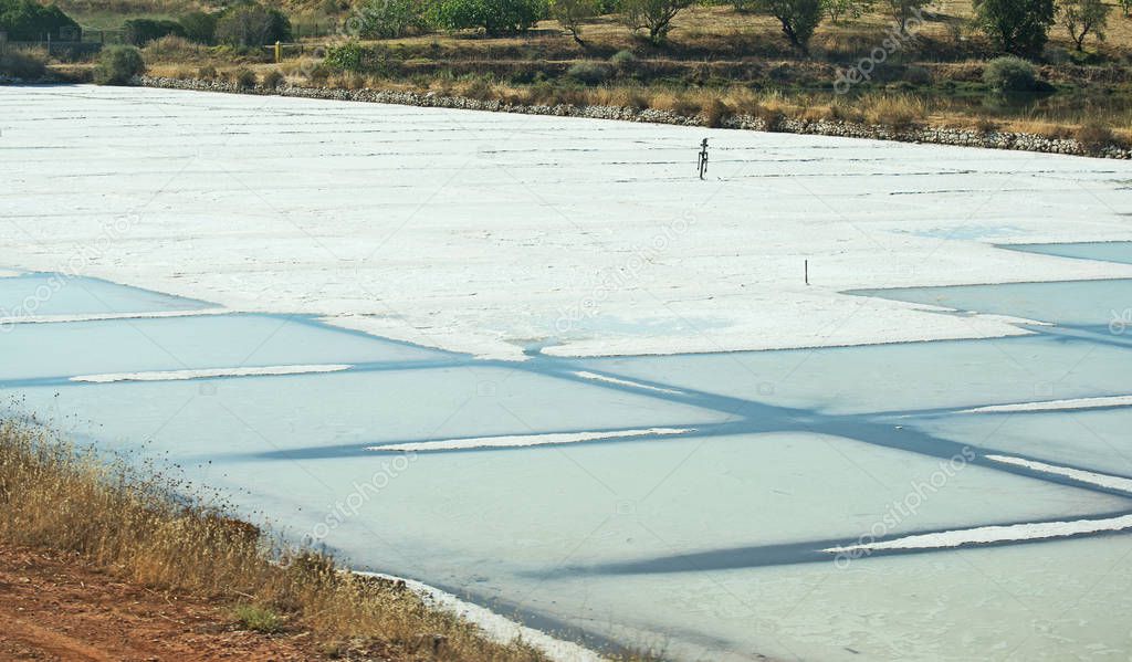 Production of sea salt in the Algarve region, Portugal.