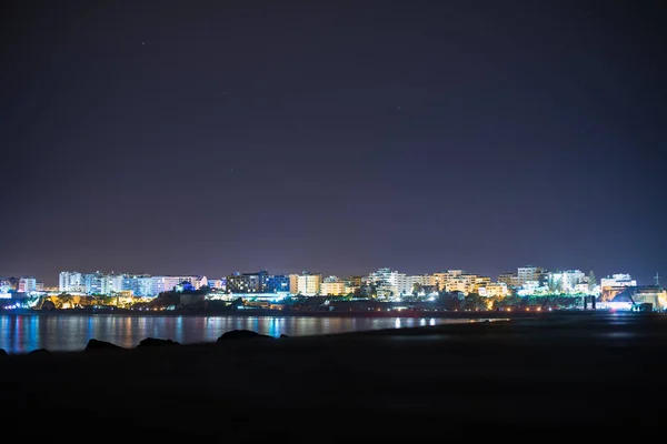 Noche Portimao desde el lado del mar . — Foto de Stock