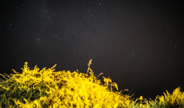 Noche clara con estrellas sobre las montañas . — Foto de Stock