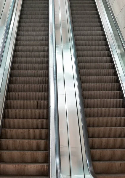 Electric escalator in metro. Moving staircase. — Stock Photo, Image