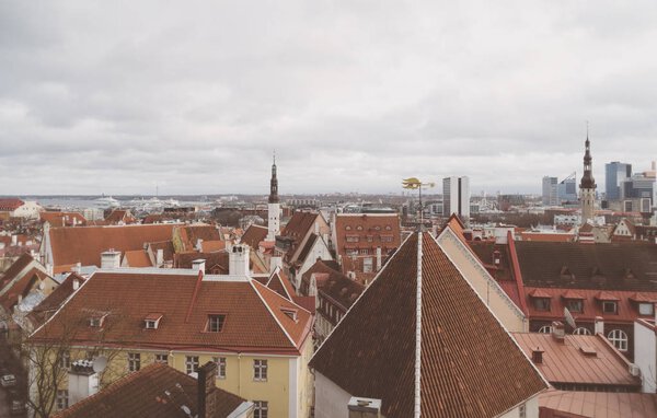 Autumn view of old city. Estonia, Tallinn.