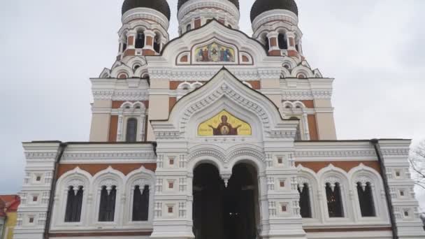 Alexander Nevsky katedralde eski Tallinn. — Stok video
