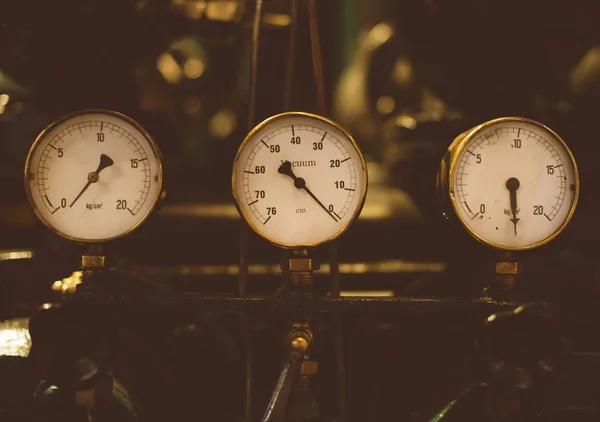 Vintage Dashboard. Part of old power plant. — Stock Photo, Image