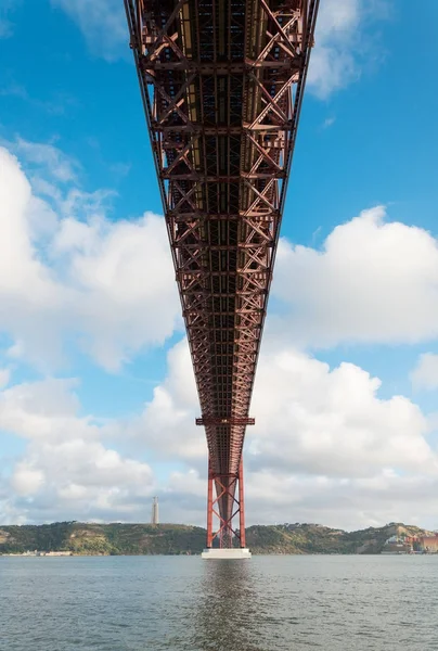 Sotto il ponte del 25 aprile a Lisbona . — Foto Stock