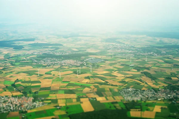 Vista aérea de pueblos y campos en Alemania . — Foto de stock gratis