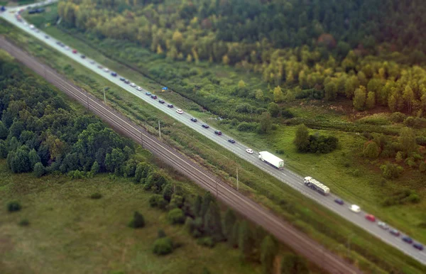 Aerial view of highway in Germany. — Stock Photo, Image
