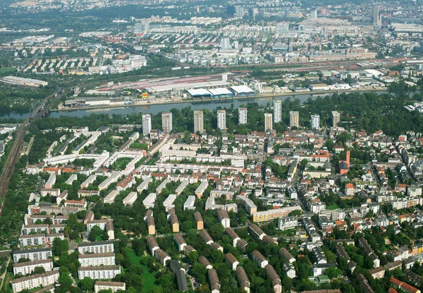 Widok z lotu ptaka, Frankfurt am main, Niemcy. — Zdjęcie stockowe