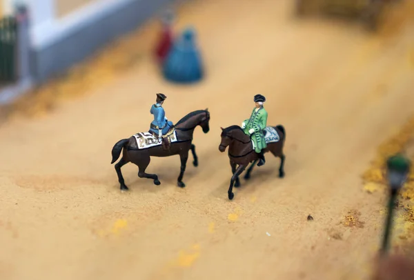 Dunia dalam miniatur. Tentara di atas kuda. . — Stok Foto