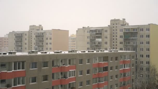 Tempo Nevado Katleri Street Lasnamae Tallinn — Vídeo de Stock