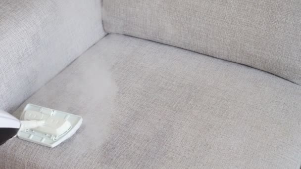 Cleaner Czyszczenia Tkaniny Sofa Steam — Wideo stockowe