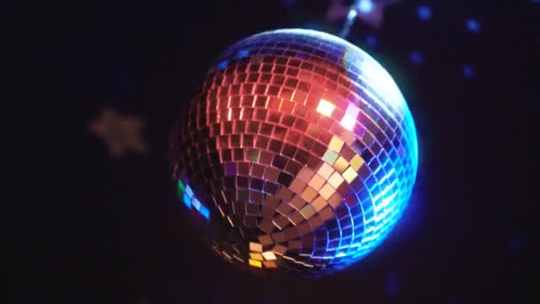 Rotating Sparkling Disco Ball Concept Night Party — Stock Video