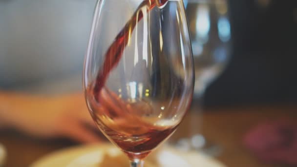 Verser Vin Rouge Bouteille Dans Verre Dégustation Vin — Video