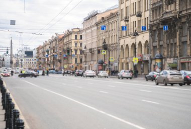 Nevsky Prospect Sokağı'nda Sankt-Petersburg, Rusya Federasyonu.