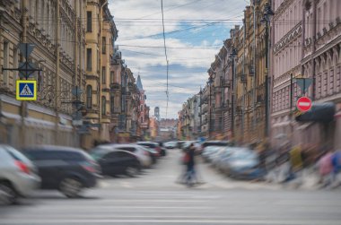 Sankt-Petersburg Rusya, Rubinshteina sokak görünümü.