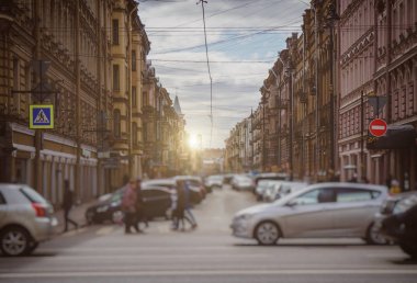 Sankt-Petersburg Rusya, Rubinshteina sokak görünümü.