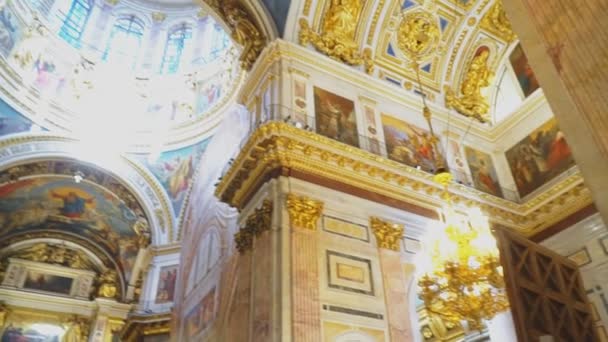 Sankt Petersburg Russia 2018 All Interno Della Cattedrale Sant Isacco — Video Stock