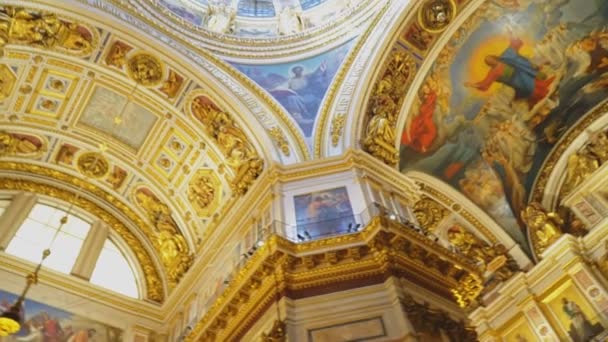 Sankt Petersburg Russia 2018 All Interno Della Cattedrale Sant Isacco — Video Stock