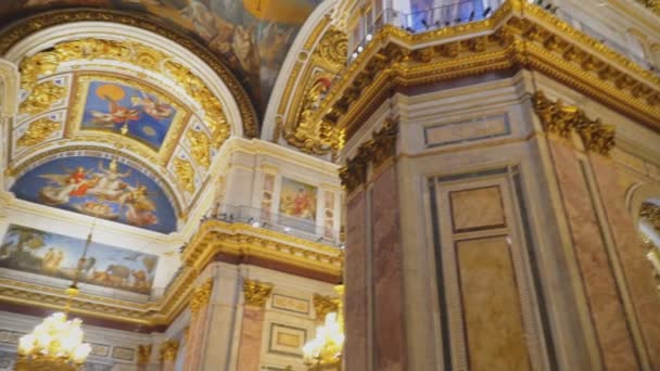Sankt Petersburg Rússia 2018 Dentro Catedral São Isaac Editorial — Vídeo de Stock