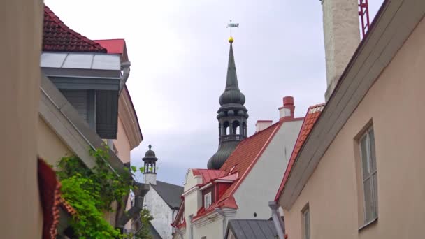 Tallinn 'in eski şehirlerini gösteren videolar.. — Stok video