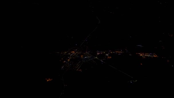 Cidade Europeia Noite Vista Avião — Vídeo de Stock