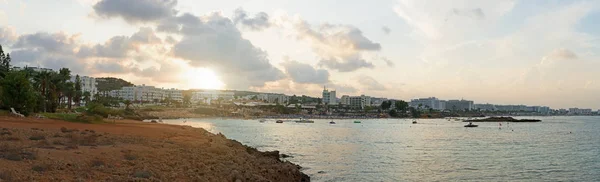 Panoramic view of Fig Tree Beach in Protaras. One of the popular beaches in Europe. — Stock Photo, Image