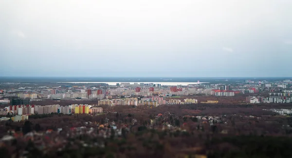 Widok z lotu ptaka na obszar miejski Lasnamae jesienią. Tallinn, Estonia. — Zdjęcie stockowe