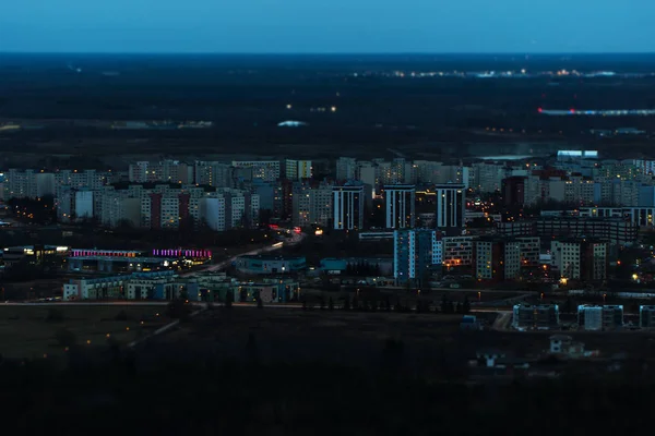 Повітряний вид на міську зону Ласнамя осінню ввечері. Таллінн, Естонія. — стокове фото