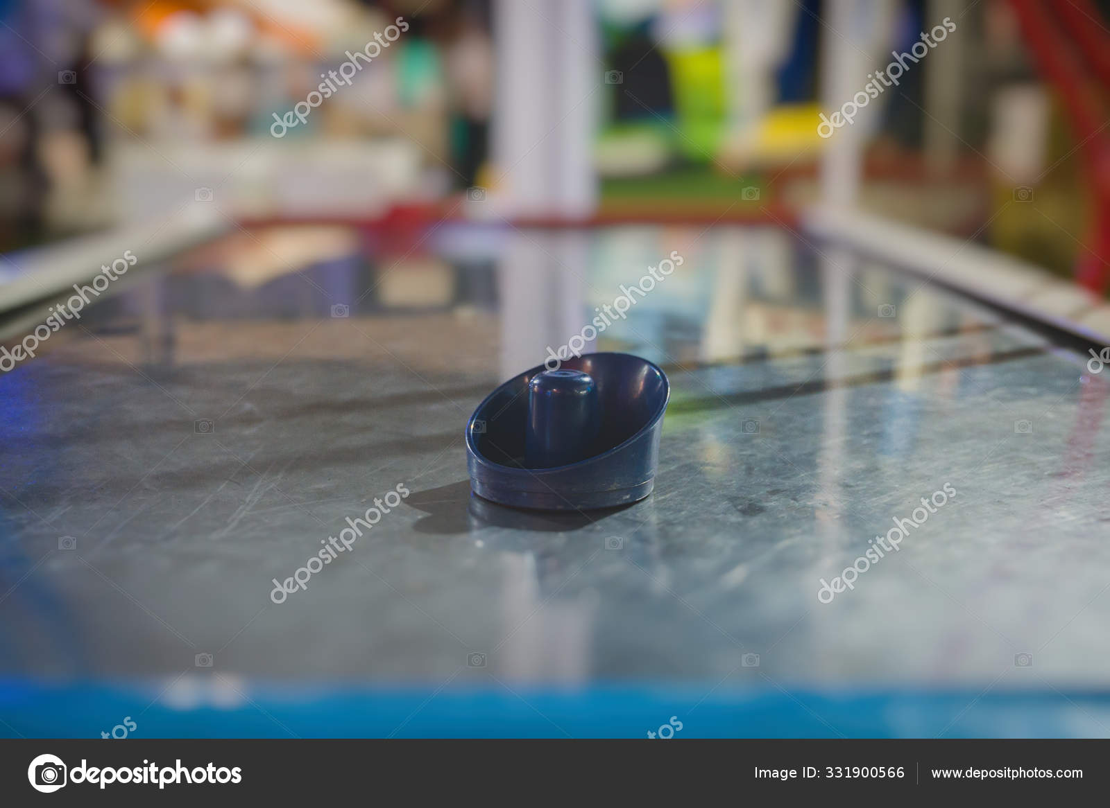 Air Hockey Game Table Close Up View Stock Photo C Dmitrimaruta