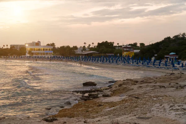 Schöner Sonnenuntergang Landa Beach Ayia Napa Zypern — Stockfoto