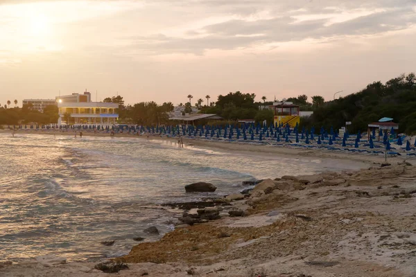 Beautiful Sunset Landa Beach Ayia Napa Cyprus — Stock Photo, Image