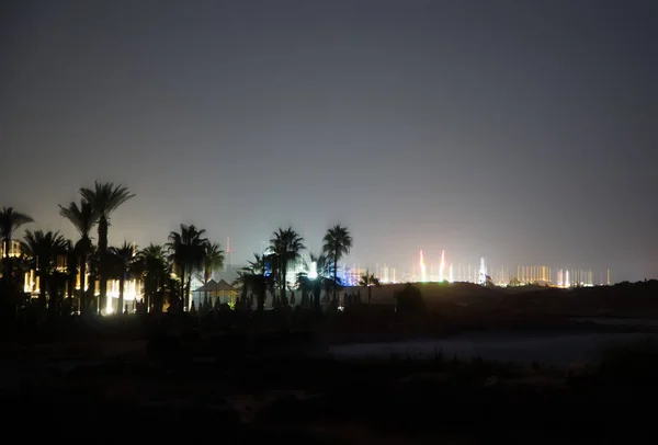 Nachtansicht Der Küste Ayia Napa Zypern — Stockfoto