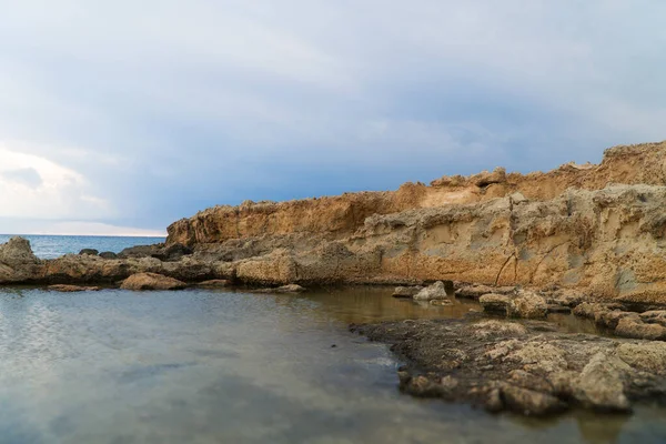 Beautiful Lava Stones Cyprus Seashore — Stock Photo, Image