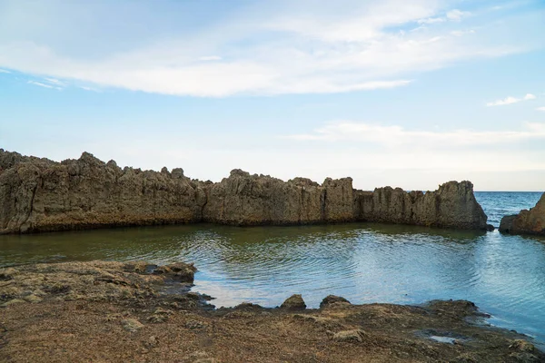 Prachtige Lavastenen Aan Kust Van Cyprus — Stockfoto