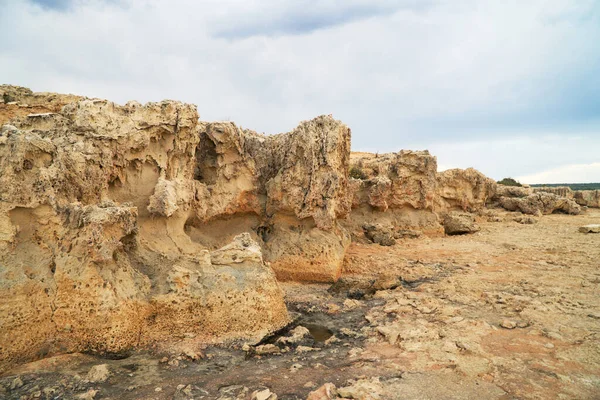 Krásné Lávové Kameny Kyperském Pobřeží — Stock fotografie