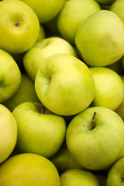 Close View Organic Green Apples Supermarket — Stock Photo, Image