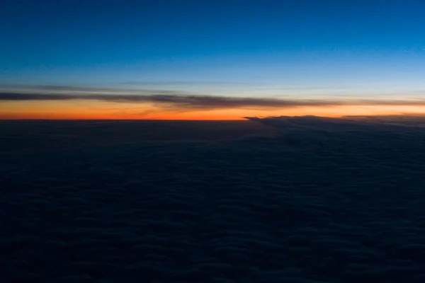 Sonnenaufgang Himmel Frühen Morgen Blick Aus Dem Flugzeug — Stockfoto