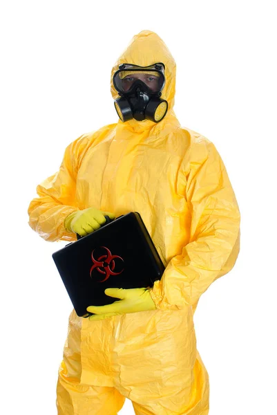 Man Biohazard Suit Covid Concept — Stock Photo, Image