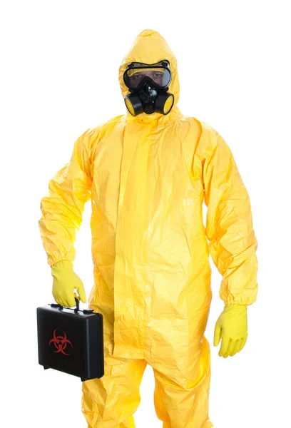 Man Biohazard Suit Covid Concept — Stock Photo, Image