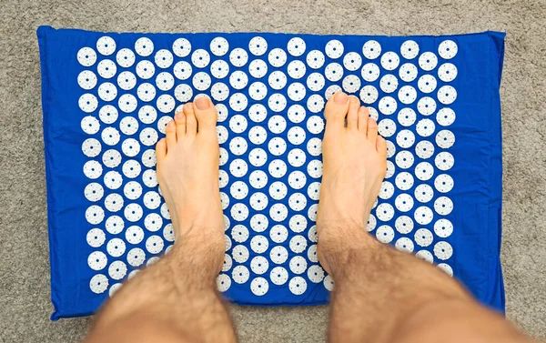 Male Foot Acupuncture Rug Alternative China Medicine — Stock Photo, Image