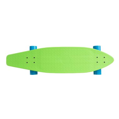modern renkli kaykay - pennyboard beyaz, üst görünüm izole