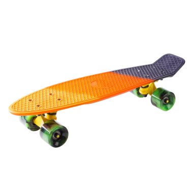 modern renkli kaykay - beyaz üzerinde izole pennyboard