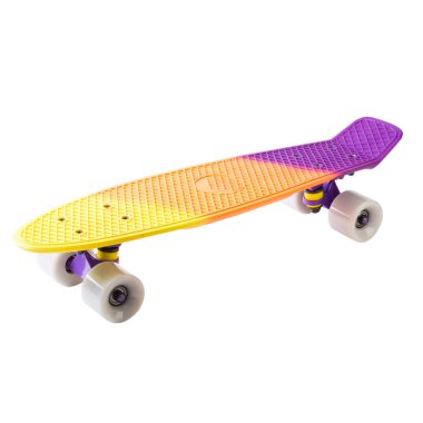 modern renkli kaykay - beyaz üzerinde izole pennyboard